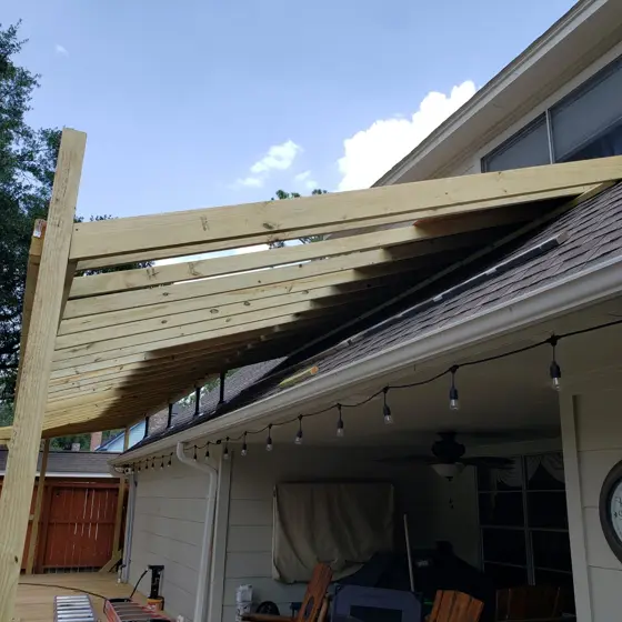 Poolside deck and outdoor structure — photo P225