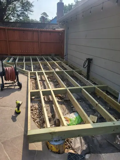 Poolside deck and outdoor structure — photo P234