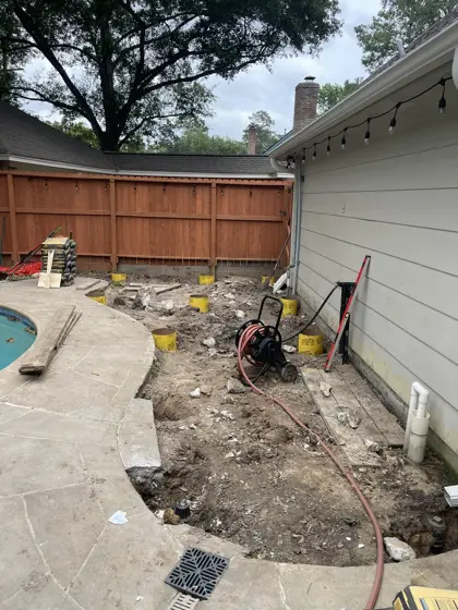Poolside deck and outdoor structure — photo P260